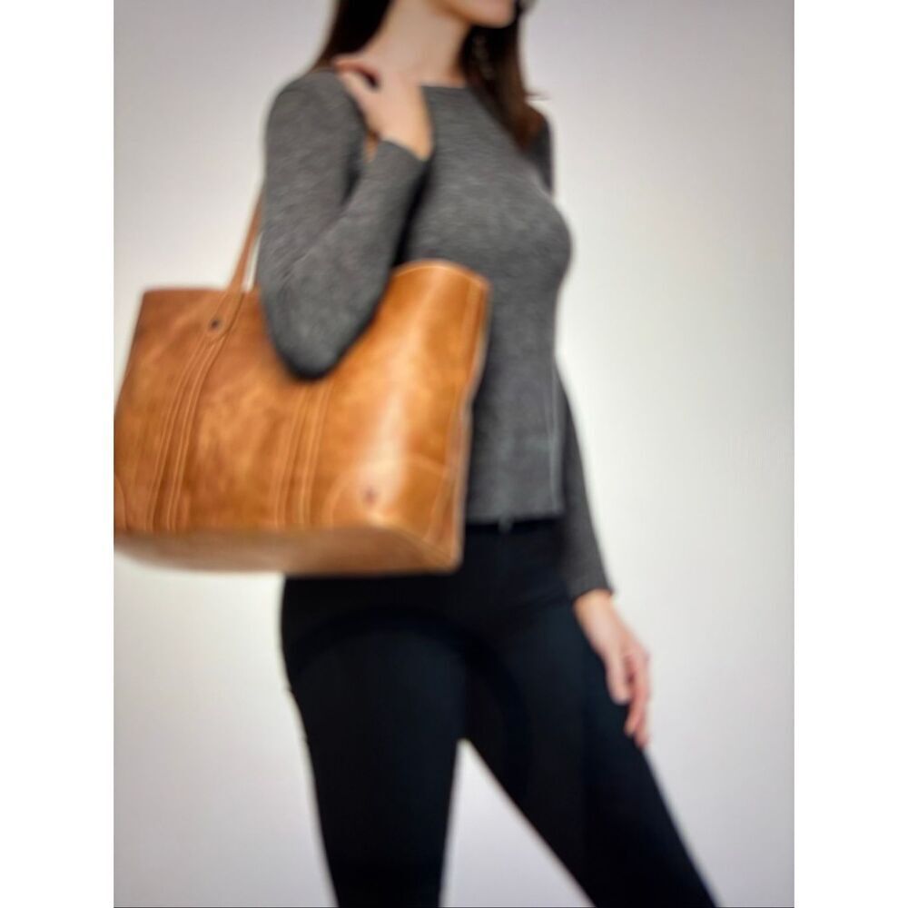 NWT Frye Melissa Washed Leather Shopper Bag - Picture 5 of 7